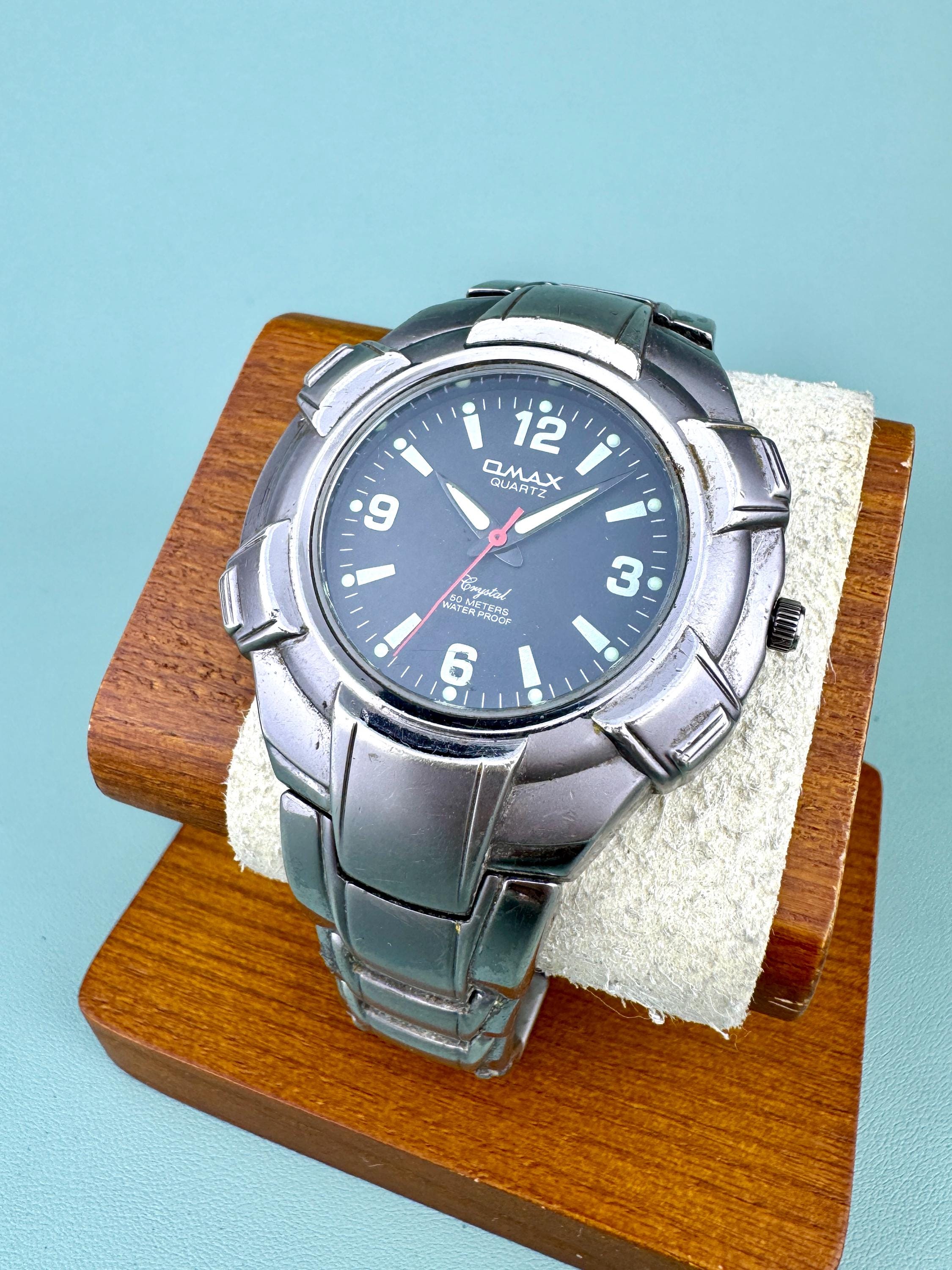 Omax Crystal Wristwatch Qartz Water Resistant Watch - Etsy