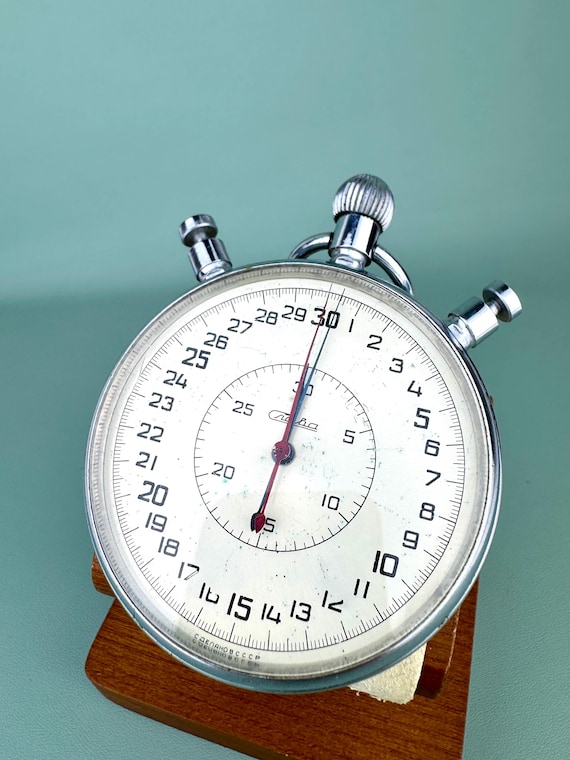 ソビエト　旧ソ連　レトロ　SLAVA スラヴァ　ビンテージ　置き時計 Vintage Soviet Stopwatch SLAVA USSR Mechanical Timer Chronograph