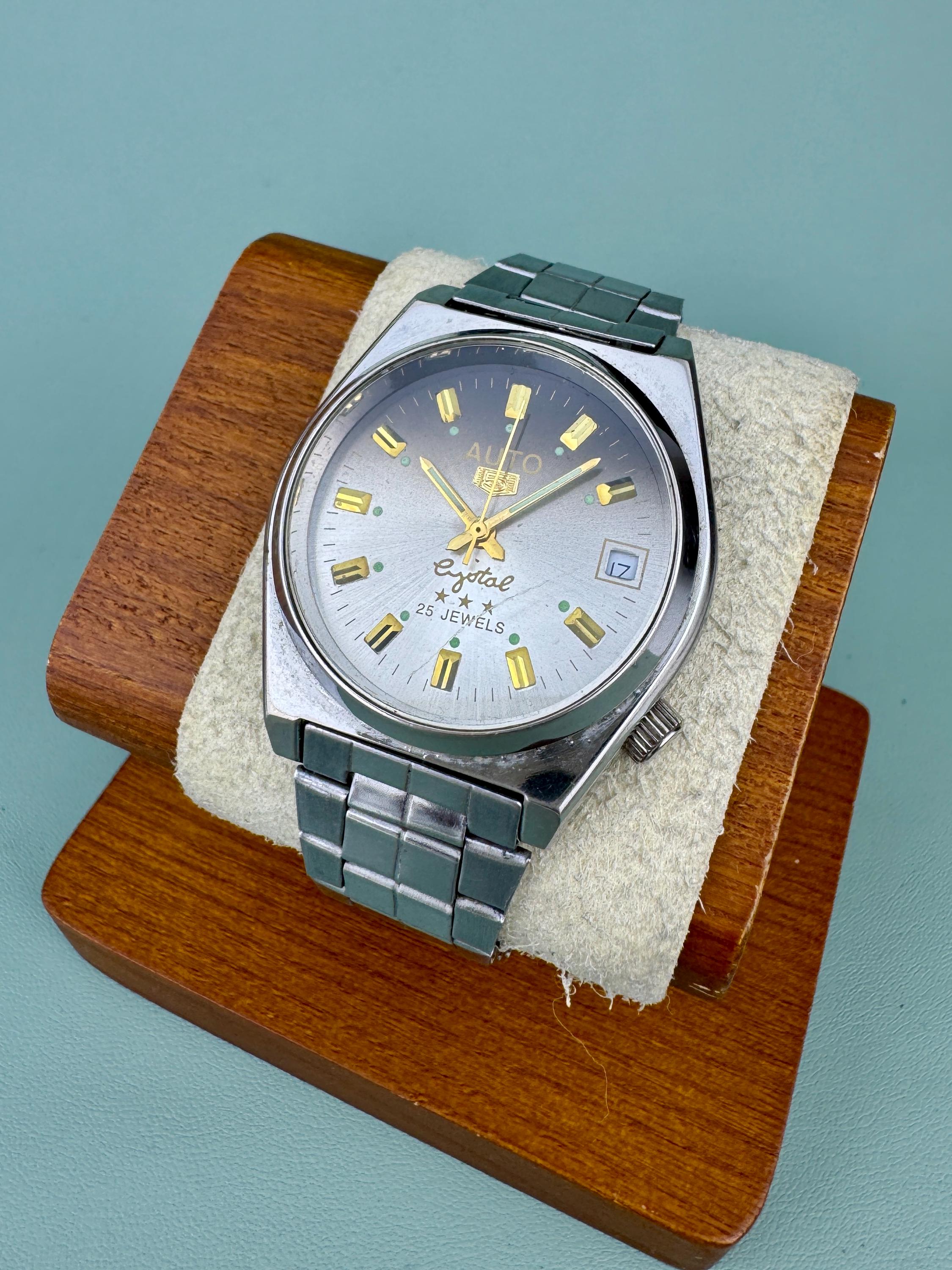 ORIENTEX Auto Crystal Vintage Men Mechanical Wristwatch Elegant