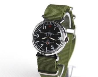 POBEDA Aviation Mechanical men's wristwatch Vintage watch Pilot watch ussr