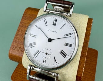 Reloj de pulsera mecánico Molnija 3602, grande, para hombre, con números romanos, estilo vintage de la URSS.
