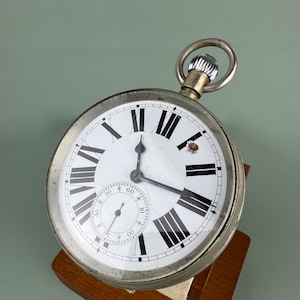 Big Vintage Mechanical Pocket Watch swiss rare old watch