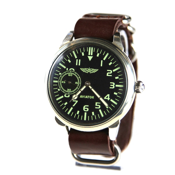 Montres mécaniques Molniya AVIATOR pour hommes Grande montre Montres classiques