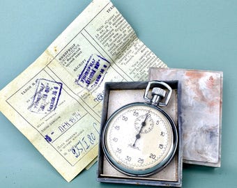 Cronômetro mecânico vintage soviético AGAT, cronômetro esportivo, URSS
