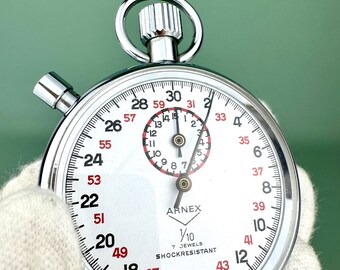 Vintage Arnex Swiss Stopwatch – 1/10 Second, 7 Jewels Mechanical