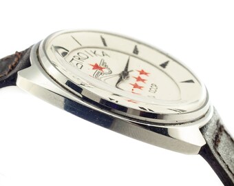 SLAVA Perestroika Soviet Vintage Quartz Wristwatch Men Watch