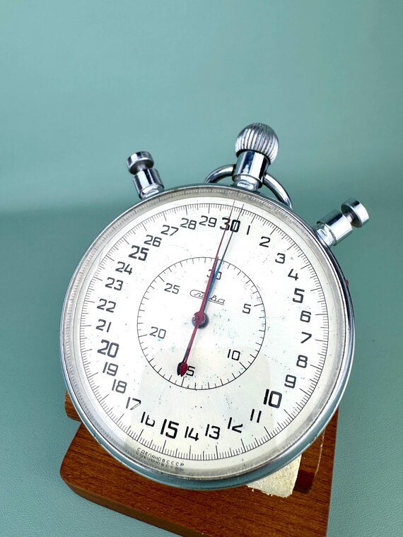 ソビエト　旧ソ連　レトロ　SLAVA スラヴァ　ビンテージ　置き時計 Vintage Soviet Stopwatch SLAVA USSR Mechanical Timer Chronograph
