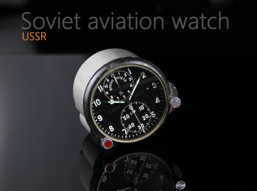 Soviet Mechanical Aviation Watch Clock Stopwatch Time Fly Etsy