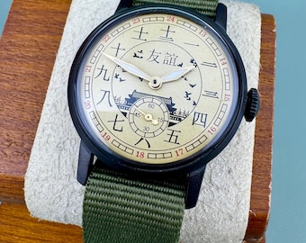Pobeda Mechanical wristwatch Vintage Men's watch Ussr Friendship with China