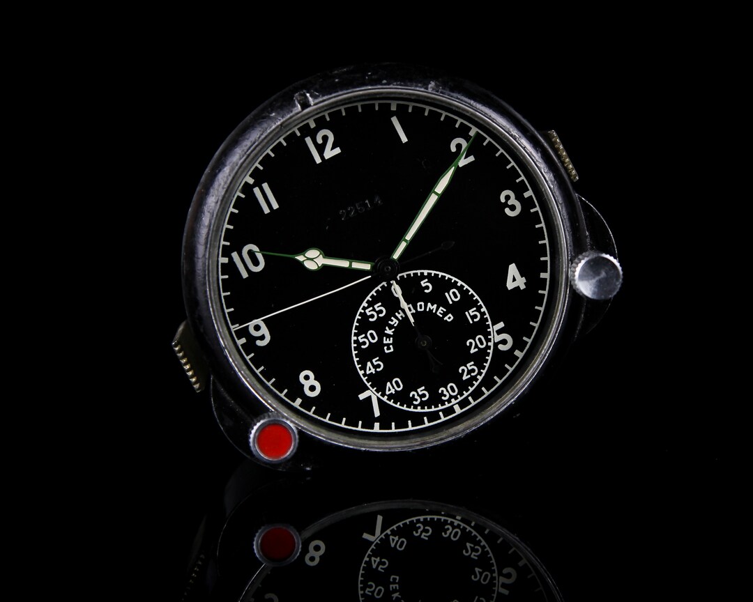 Soviet Mechanical Aviation Watch Clock Stopwatch Time Fly Etsy