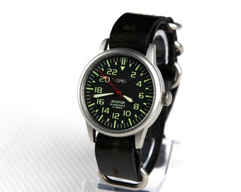 AVIATOR Men&#39;s mechanical watch RAKETA 24 hours (2623.H)