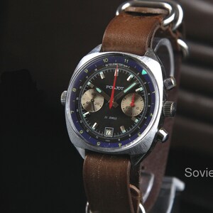 Men&#39;s mechanical wrist watch Chronograph POLJOT Ocean Navigation watch