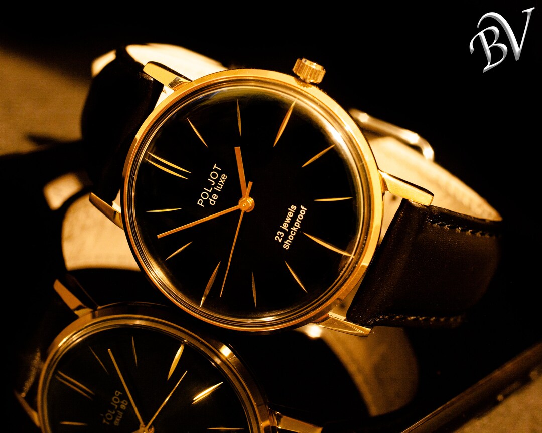 POLJOT De Luxe Soviet Vintage Men Mechanical Wristwatch Classic Watch USSR 