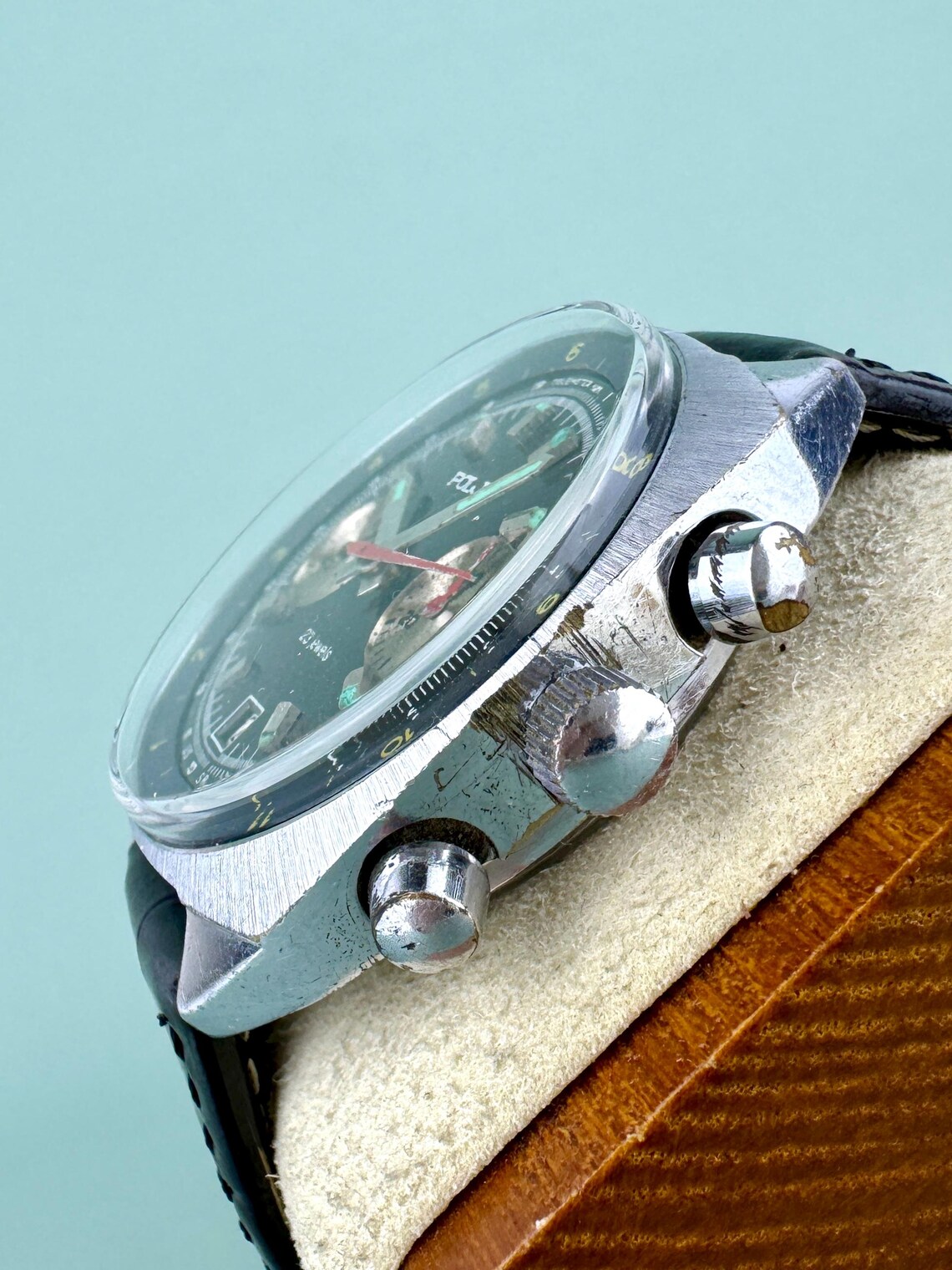 Soviet men's mechanical wristwatch Chronograph POLJOT 3133 Shturmanskie watch, photo 4 of 5