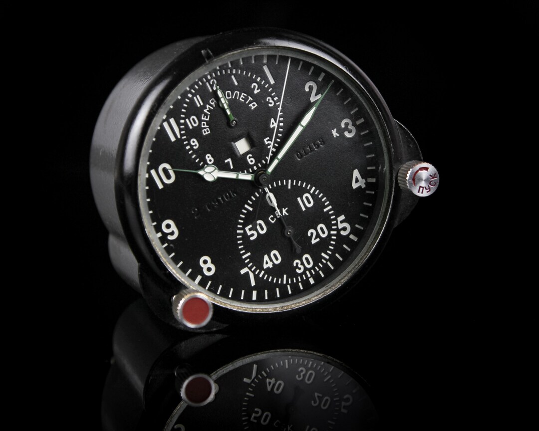 Soviet Mechanical Aviation Watch Clock Stopwatch Time Fly Etsy