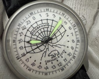 Raketa Polar 24-godzinny radziecki męski mechaniczny zegarek na rękę kaliber 2623.N