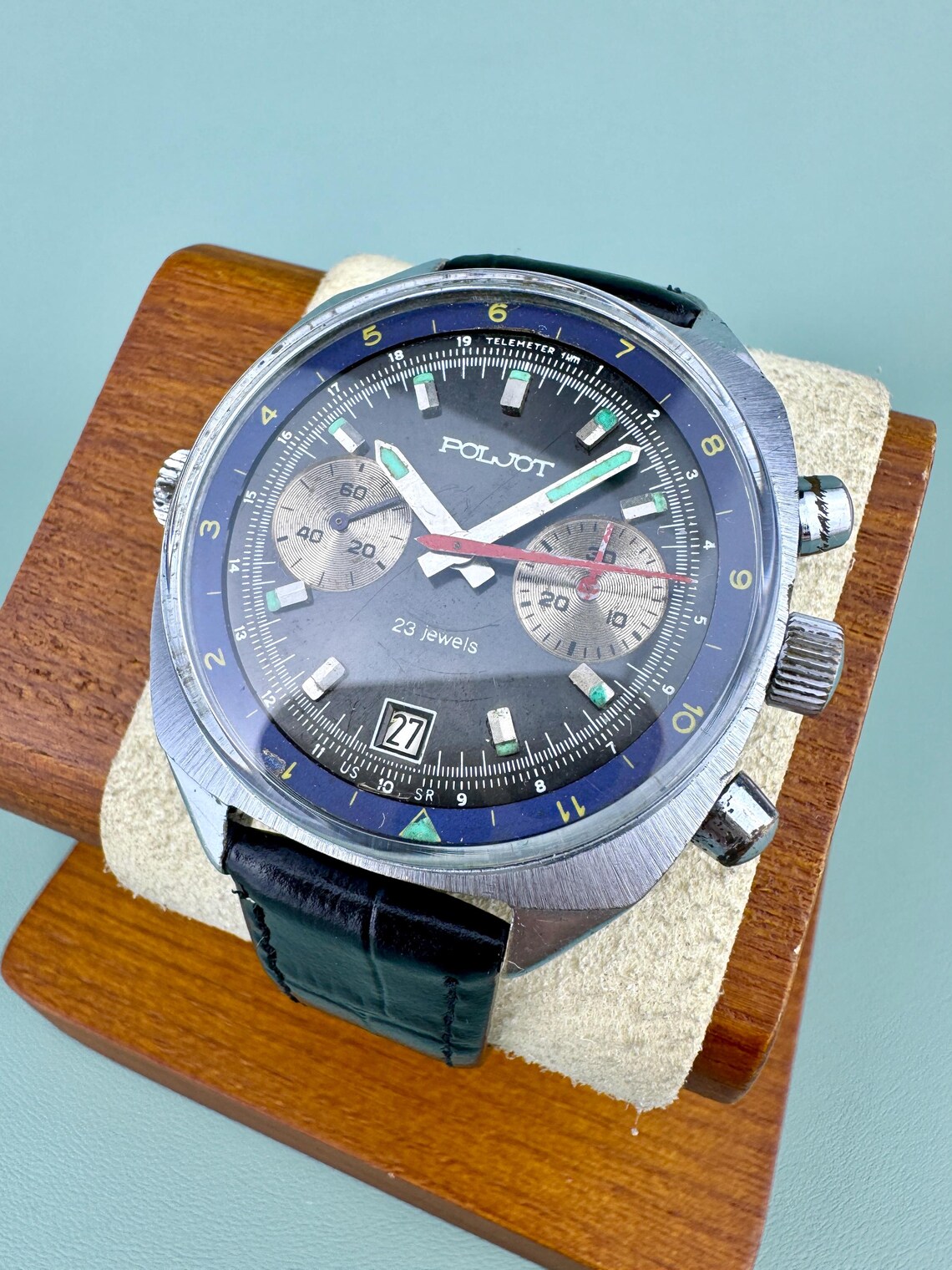 Soviet men's mechanical wristwatch Chronograph POLJOT 3133 Shturmanskie watch, photo 1 of 5