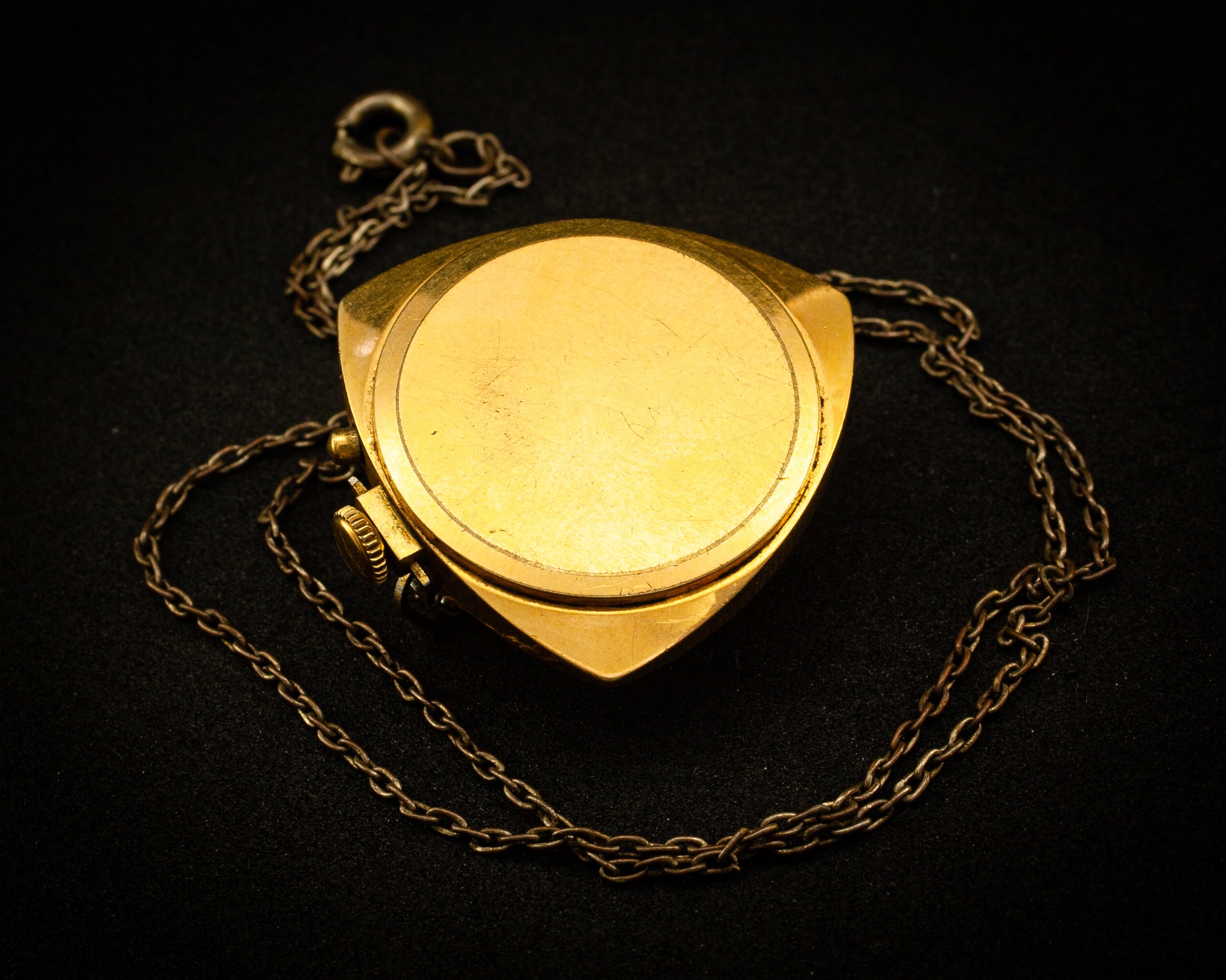 Women Watch Pendant Zaria Zarja Gold Plated Soviet Vintage