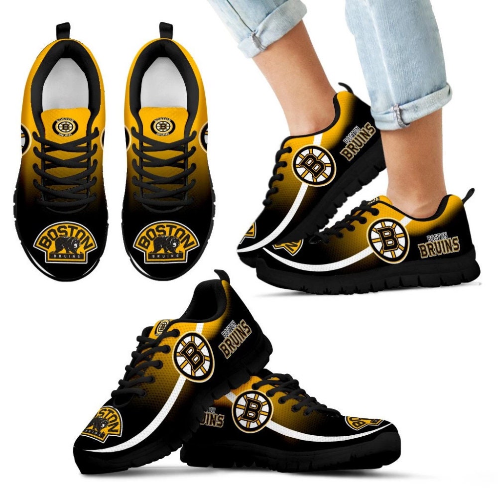 Mystery Straight Line Up Boston Bruins Sneakers Running Etsy