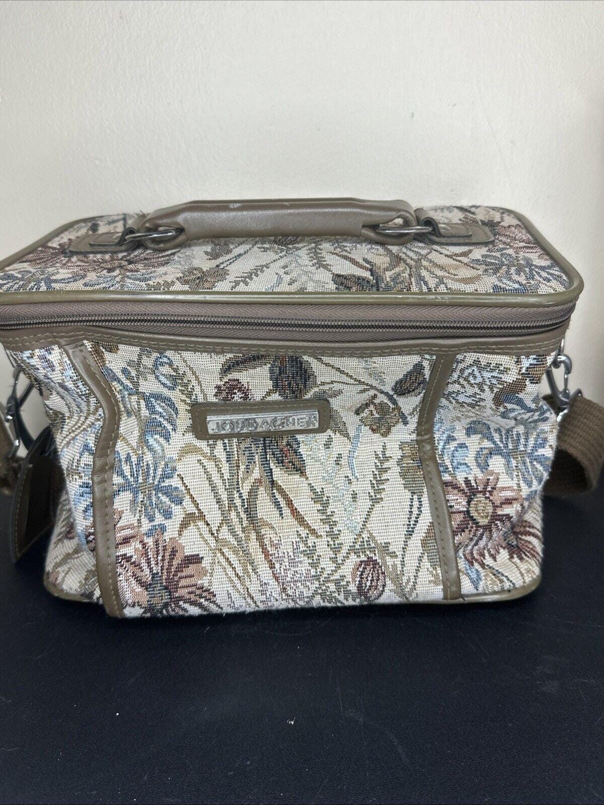 Vintage Jordache Floral Tapestry Overnight Toiletries Case Travel Bag W/ Strap