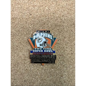 1996 Miami Dolphins 2X Super Bowl Champions Pin Peter David Nfl SB VII VIII