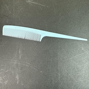 Vintage Unbreakable Rat Tail Comb Light Blue USA Made Styling Teasing Tool