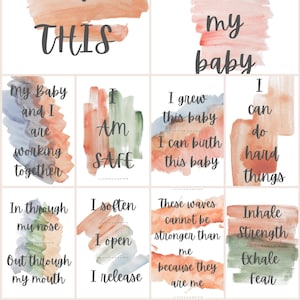 Cartes d'affirmation de la naissance | Neutre | 10 affirmations encourageantes | Téléchargement numérique | Cartes imprimables