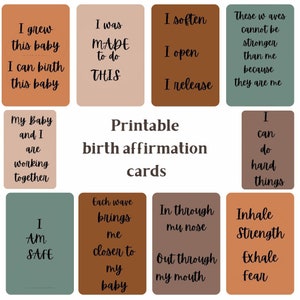 Cartes d'affirmation de naissance | Bohème neutre | 10 affirmations stimulantes | Téléchargement numérique |Cartes imprimables