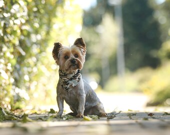 Bandana per cani mimetica con nome - accessori per cani fatti a mano verde militare, bandana per cani | Regalo amante dei cani