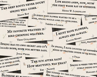 Spring Quotes Printable Ephemera Pack, Spring Junk Journal Words, Spring Ephemera Words, Journal Prompts, Printable Sentiments, Digital PDF