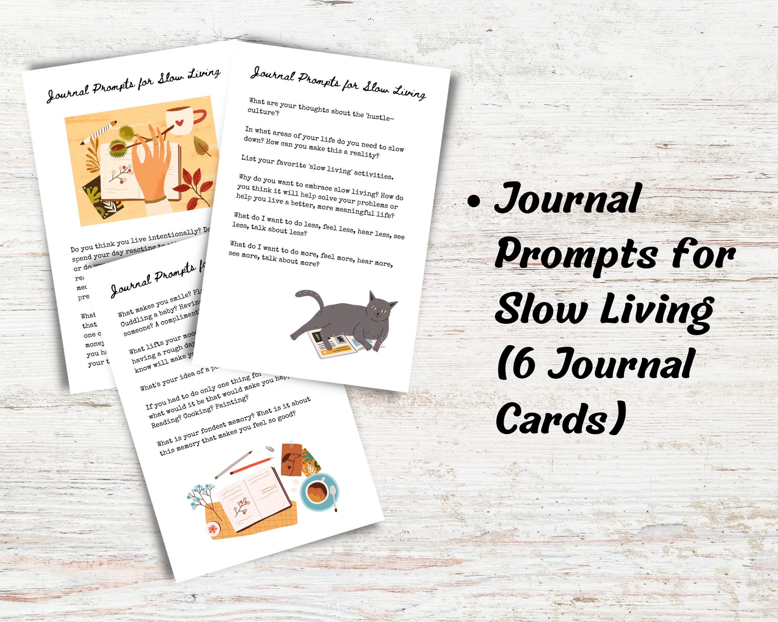Slow Living Journal Prompts Journaling Prompts Fika Hygge - Etsy
