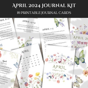 April 2024 Maandelijkse Journal Kit, Journal Prompts, Journaling Prompts, Journal Prompt Cards, Schrijfprompts, Journal Inserts, Journal Cards