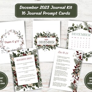 December 2023 Journaalprompts, Maandelijks Journaalpakket, Schrijfprompts, Journaalinzetstukken, Afdrukbare Journaalkaarten, Plannerkaarten, DIGITALE PDF