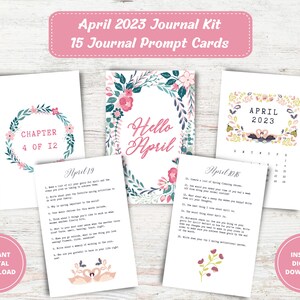 April 2023 Monthly Journal Kit, Journal Prompts, Journaling Prompts, Journal Prompt Cards, Writing Prompts, Journal Inserts, Journal Cards