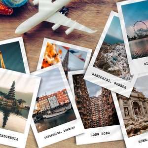 Travel Destination Polaroid Prints, TN Inserts, Travel Planner Cards, Travel Journal Cards, Travelers Notebook Scrapbook Printable Photos