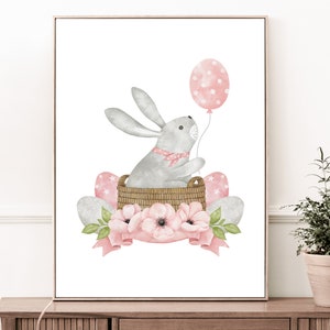 Watercolor Easter Bunny Print, Bunny Painting, Rabbit Wall Art, Bunny Nursery Wall Art, Cute Bunny, Spring Printable Art, DIGITAL DOWNLOAD