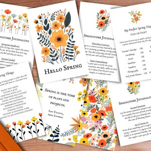 Spring Journal Prompts, Springtime Writing Prompts, Journaling Prompts, Journal Prompt Cards, Bullet Journal Kit, Spring Journal Inserts
