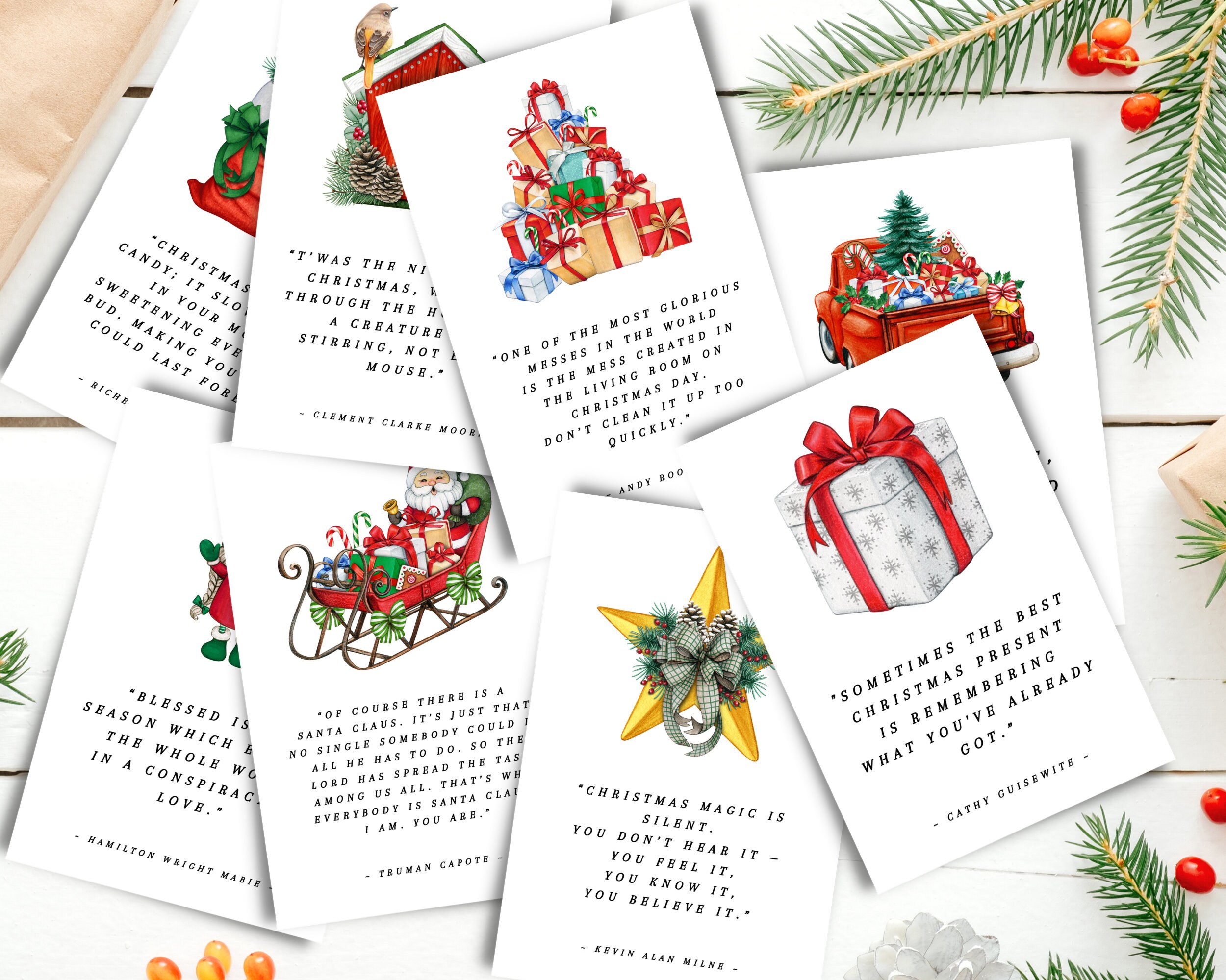 Christmas Quotes Printable Journal Cards, Xmas Cards, Holiday Cards, Journal Decor, Journal Inserts, Planner Cards, Christmas Sayings, PDF