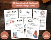 Gratitude Journal, 30 Day Challenge, Printable Journal Prompts, Gratitude Cards, Journal Prompt Cards, Bullet Journal Kit, INSTANT DOWNLOAD