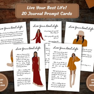 Journal Prompts, Journal Prompt Cards, Journal Inserts, Manifesting Journal, Writing Prompts, Best Life Planner, Creative Journal, PDF FILES