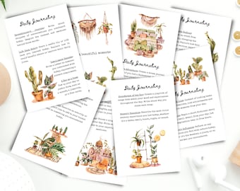 Daily Journal Prompts, Journaling Prompts, Writing Prompts, Journal Prompt Cards, Planner Cards, Travelers Notebook, Journal Inserts, PDF