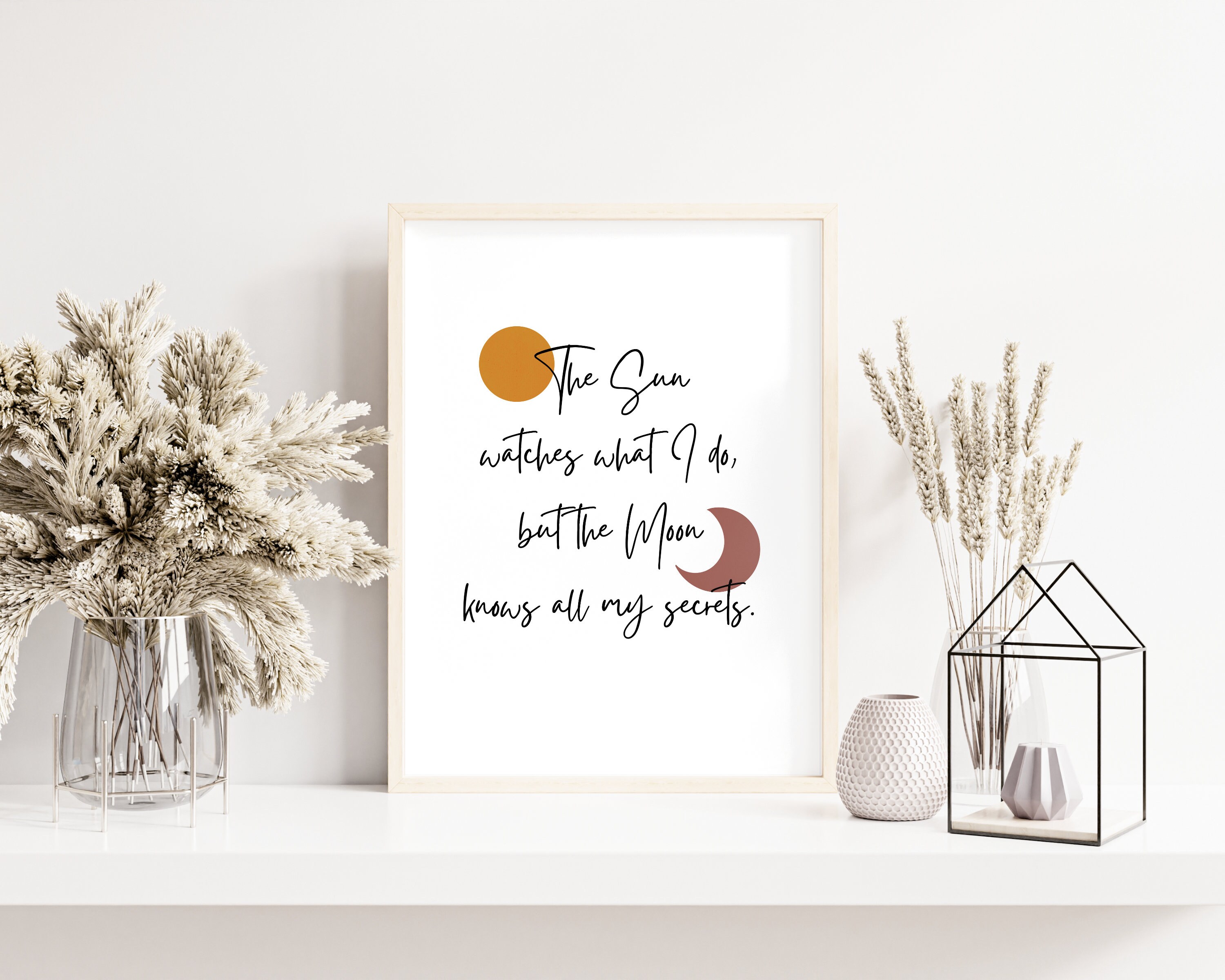 Poster Hippie Soul The Sun Watches What I Do But The Moon Knows All My Secrets Poster Vintage Hippie Sun Moon Hippie D137E1 Targa in metallo 30,5 x 40,6 cm