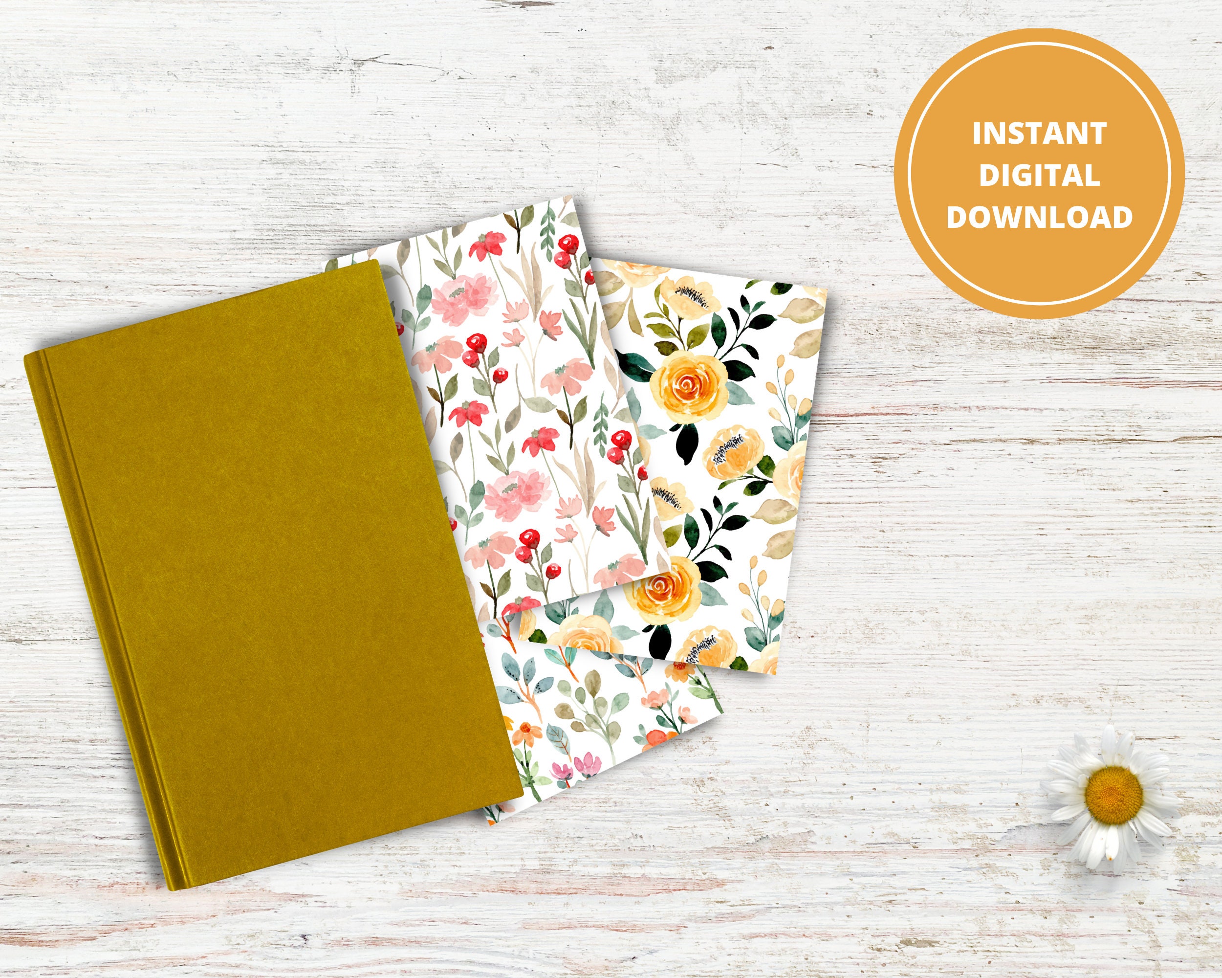 Spring Printable Dashboards, Floral Pattern Dividers, B6 A6 Dashboard ...