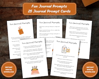 Journal Prompt Cards, Journal Prompts, Journaling Prompts, Creative Writing Prompts, Mini Journal Cards, Journal Inserts, DIGITAL DOWNLOAD