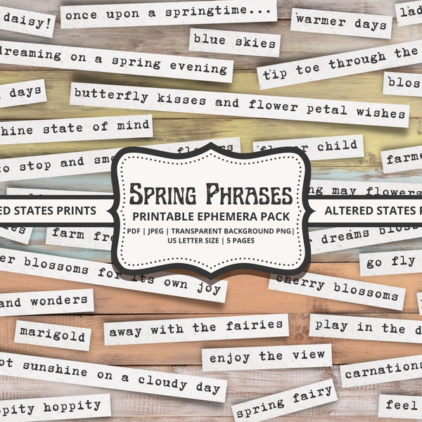 Spring Words Etsy