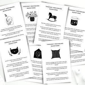 230 Thought Provoking Journal Prompts, Journaling Prompts, Question Cards, Writing Prompts, Printable Journal Cards, Planner Cards, DIGITAL