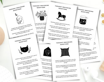 230 Thought Provoking Journal Prompts, Journaling Prompts, Question Cards, Writing Prompts, Printable Journal Cards, Planner Cards, DIGITAL