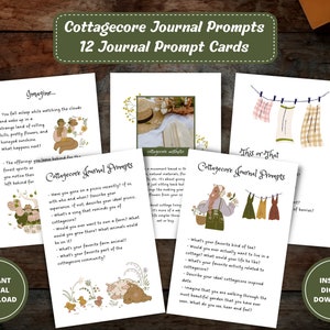 Cottagecore Journal Prompts, Cottagecore Thema Journal Kit, Schrijven Prompts, Cottagecore Stickers, Bullet Journal Kit, Journal Inserts PDF