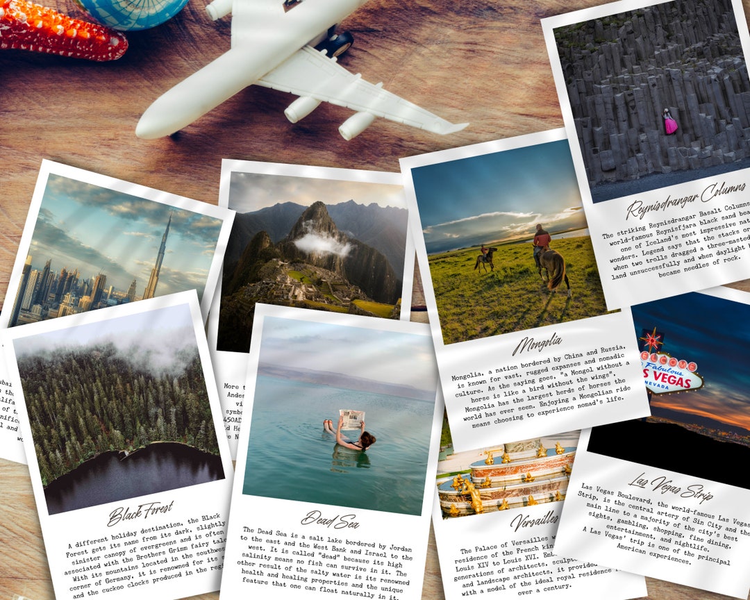 Travel Journal Cards, Travel Planner Cards, Travel Bucket List, Vision