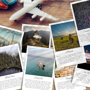 Travel Journal Cards, Travel Planner Cards, Travel Bucket List, Vision Board Kit, TN Inserts, Polaroid Prints, Printable Photos, DIGITAL PDF